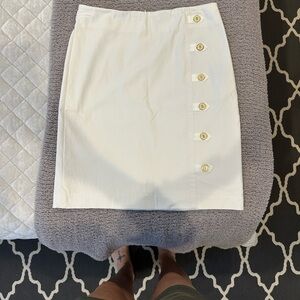 J. McLaughlin Cream Mini Skirt with Side Button Detail